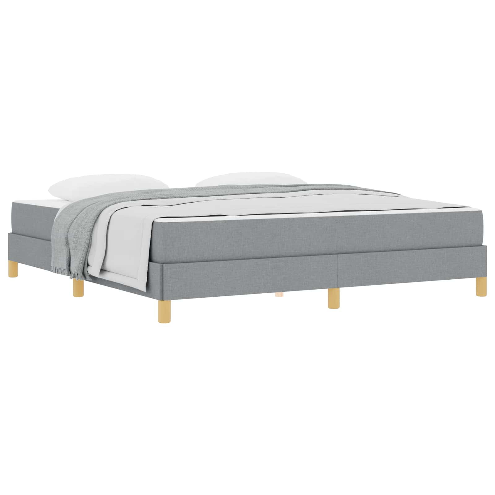 Lit à ressorts avec matelas Gris clair 180 x 200 cm tissu - XIOS