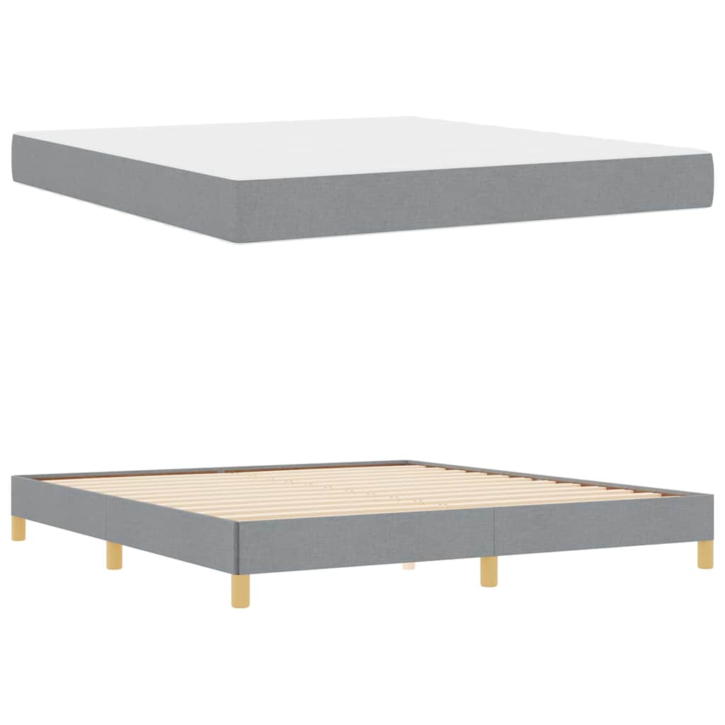 Lit à ressorts avec matelas Gris clair 180 x 200 cm tissu - XIOS