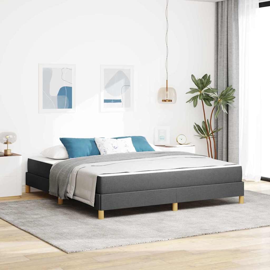 Lit à ressorts avec matelas Gris foncé 180 x 200 cm tissu - XIOS