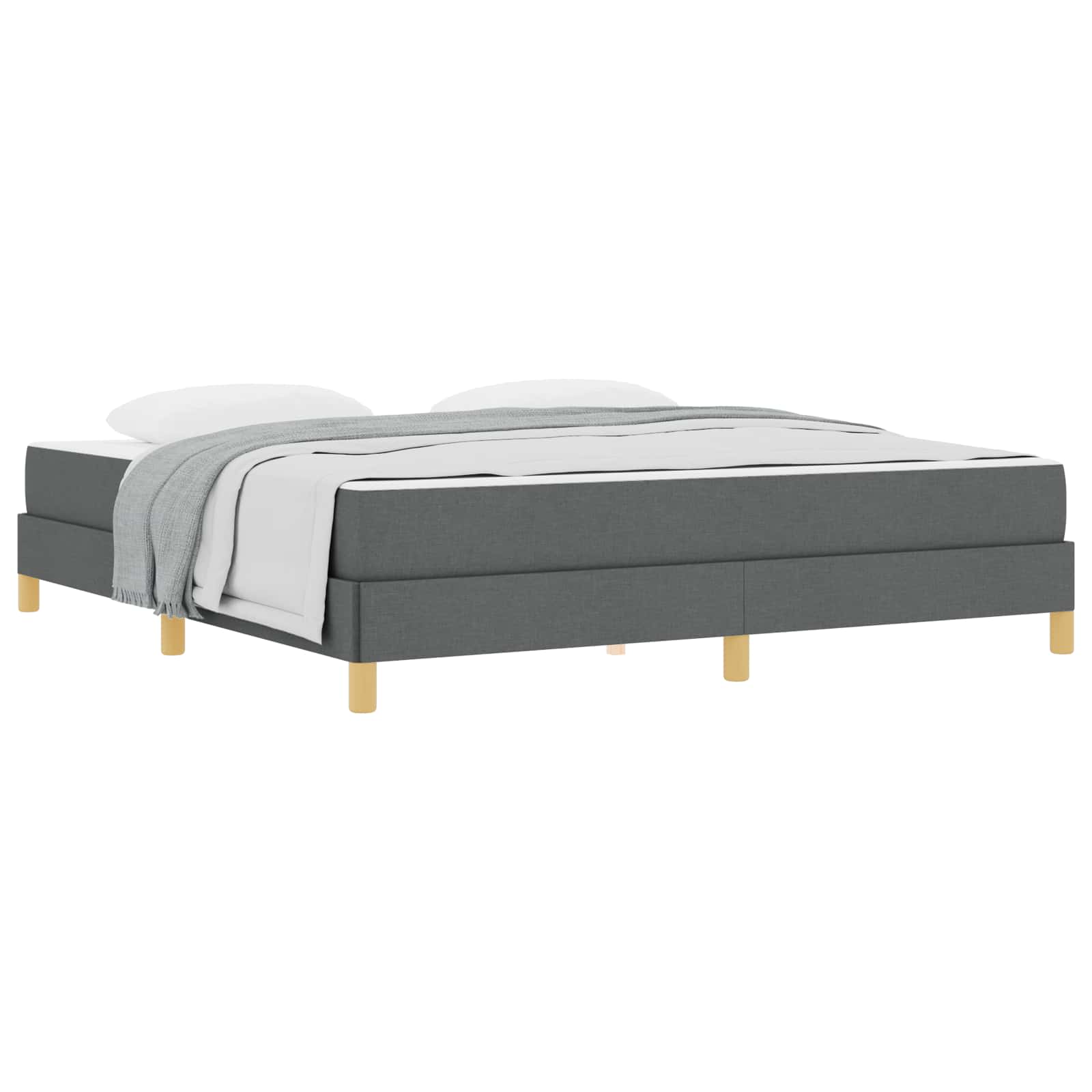 Lit à ressorts avec matelas Gris foncé 180 x 200 cm tissu - XIOS