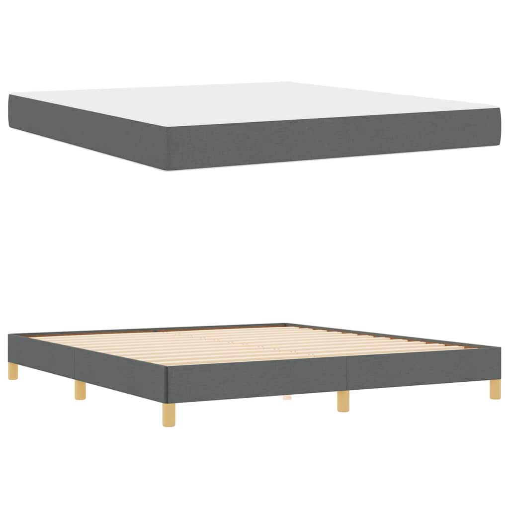 Lit à ressorts avec matelas Gris foncé 180 x 200 cm tissu - XIOS