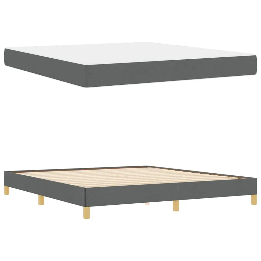 Lit à ressorts avec matelas Gris foncé 180 x 200 cm tissu - XIOS