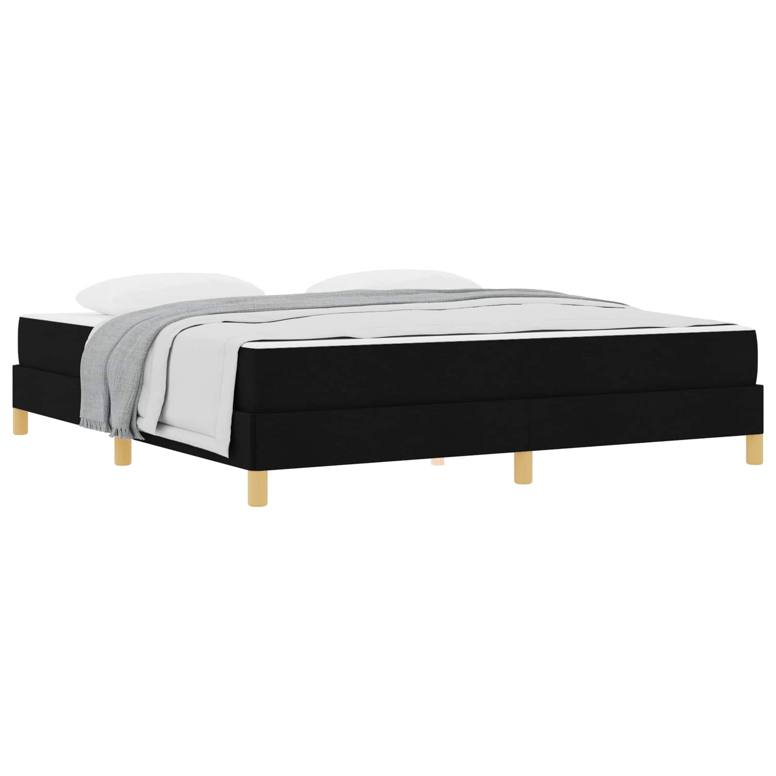 Lit à ressorts avec matelas Noir 180 x 200 cm tissu - XIOS