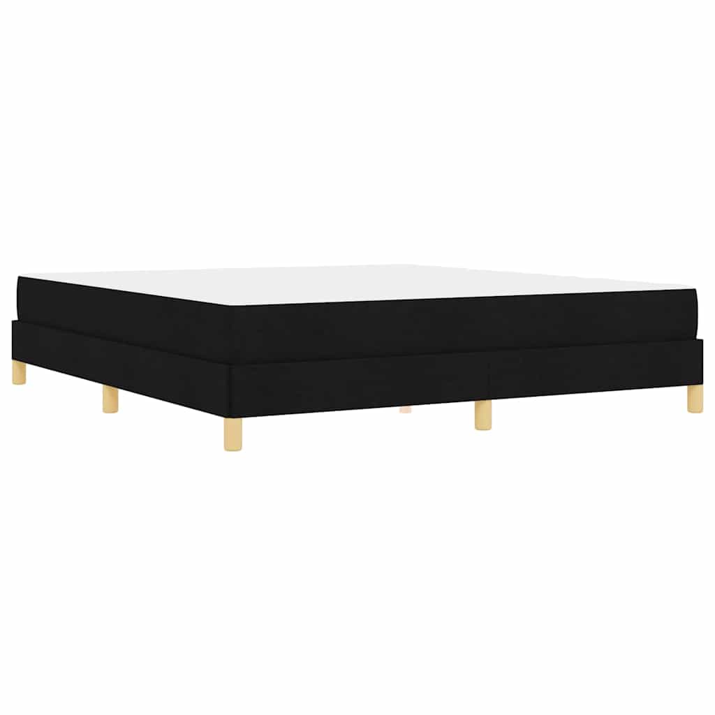 Lit à ressorts avec matelas Noir 180 x 200 cm tissu - XIOS