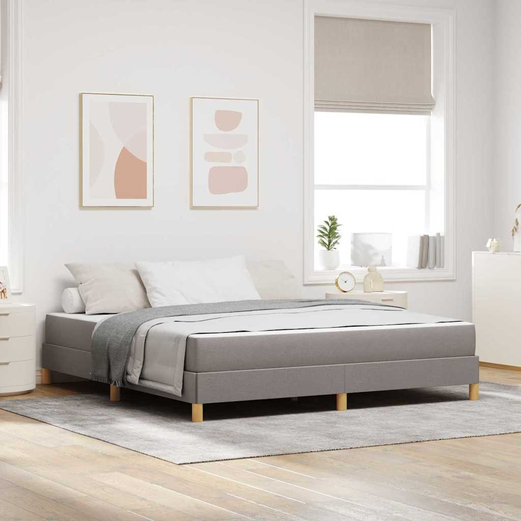 Lit à ressorts avec matelas Taupe 180 x 200 cm tissu - XIOS