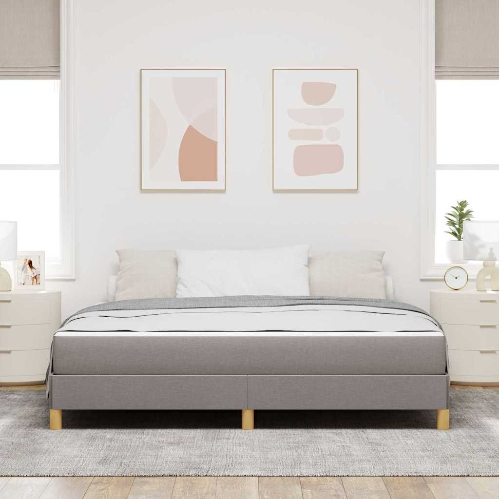Lit à ressorts avec matelas Taupe 180 x 200 cm tissu - XIOS