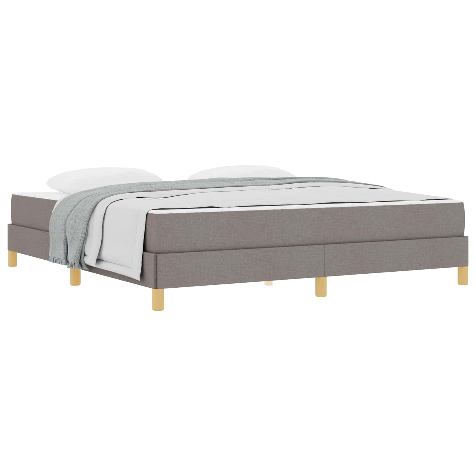 Lit à ressorts avec matelas Taupe 180 x 200 cm tissu - XIOS