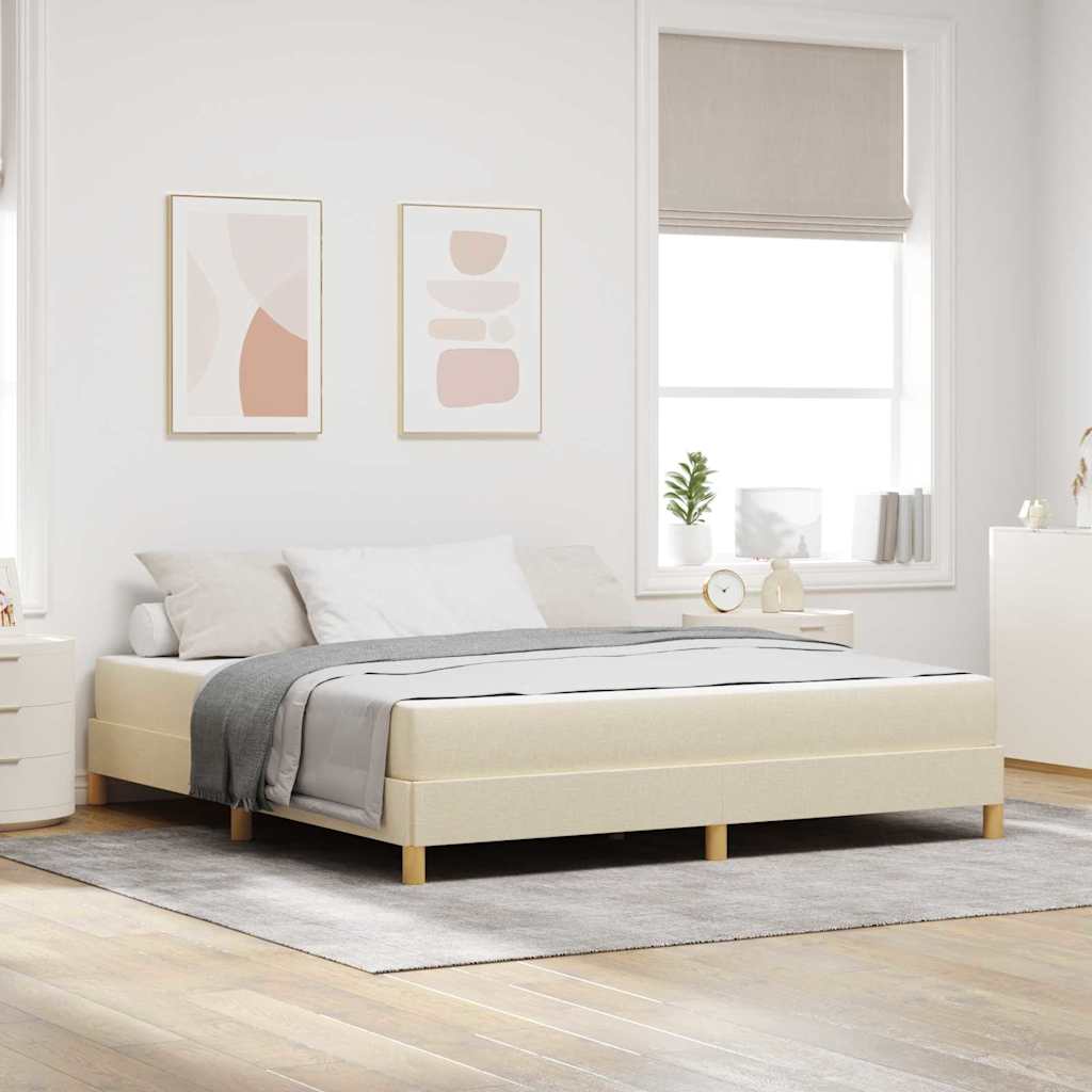Lit à ressorts avec matelas Crème 180 x 200 cm tissu - XIOS