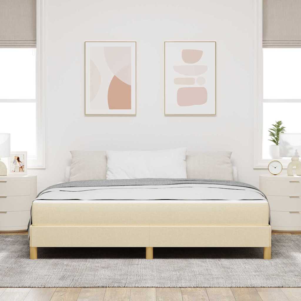 Lit à ressorts avec matelas Crème 180 x 200 cm tissu - XIOS