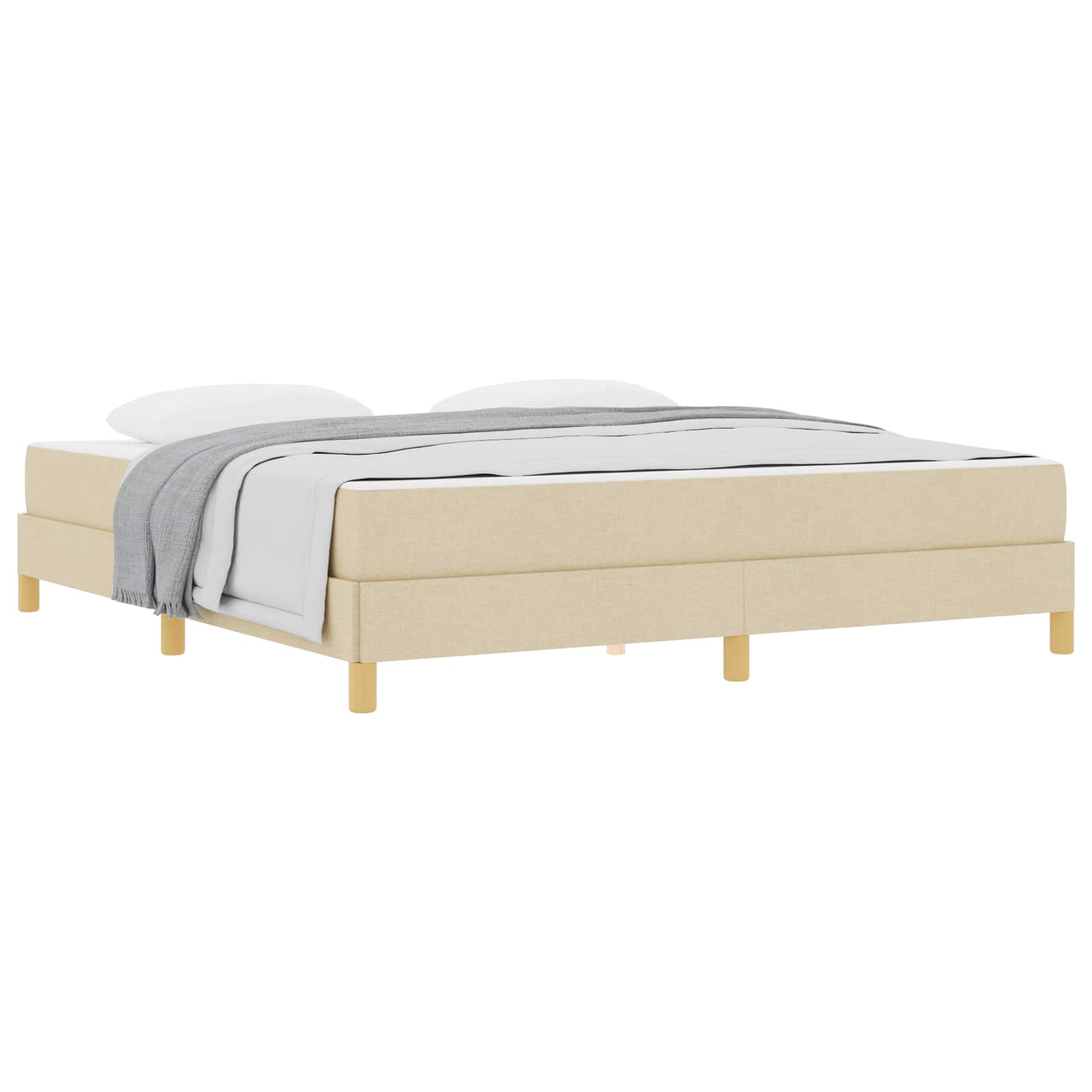 Lit à ressorts avec matelas Crème 180 x 200 cm tissu - XIOS