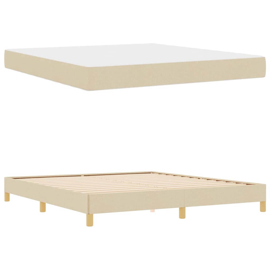 Lit à ressorts avec matelas Crème 180 x 200 cm tissu - XIOS