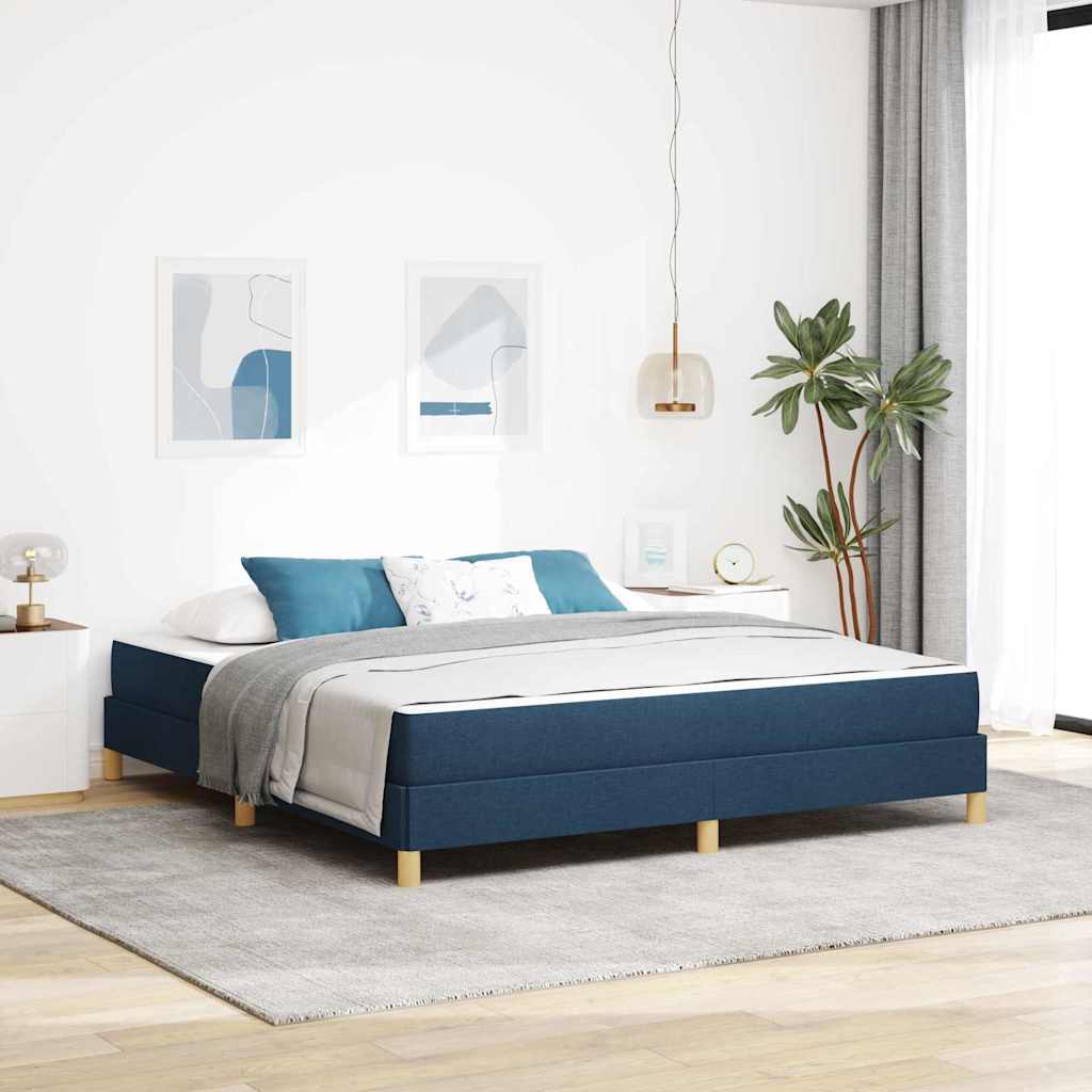 Lit à ressorts avec matelas Bleu 180 x 200 cm tissu - XIOS