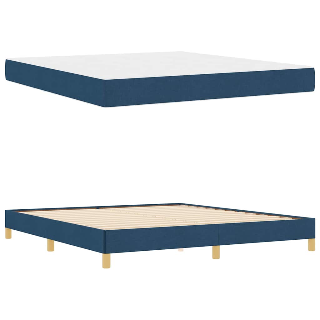 Lit à ressorts avec matelas Bleu 180 x 200 cm tissu - XIOS