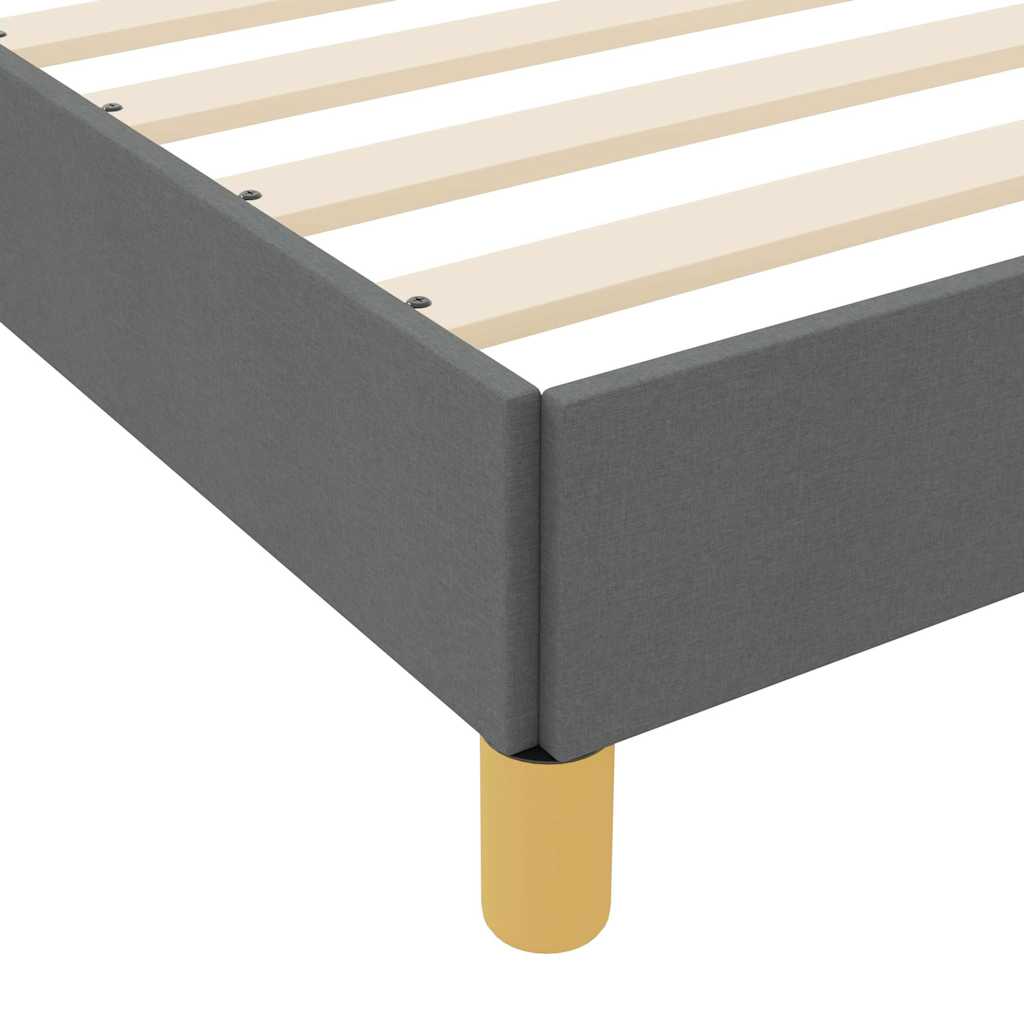 Lit à ressorts avec matelas Gris foncé 200 x 200 cm tissu - XIOS