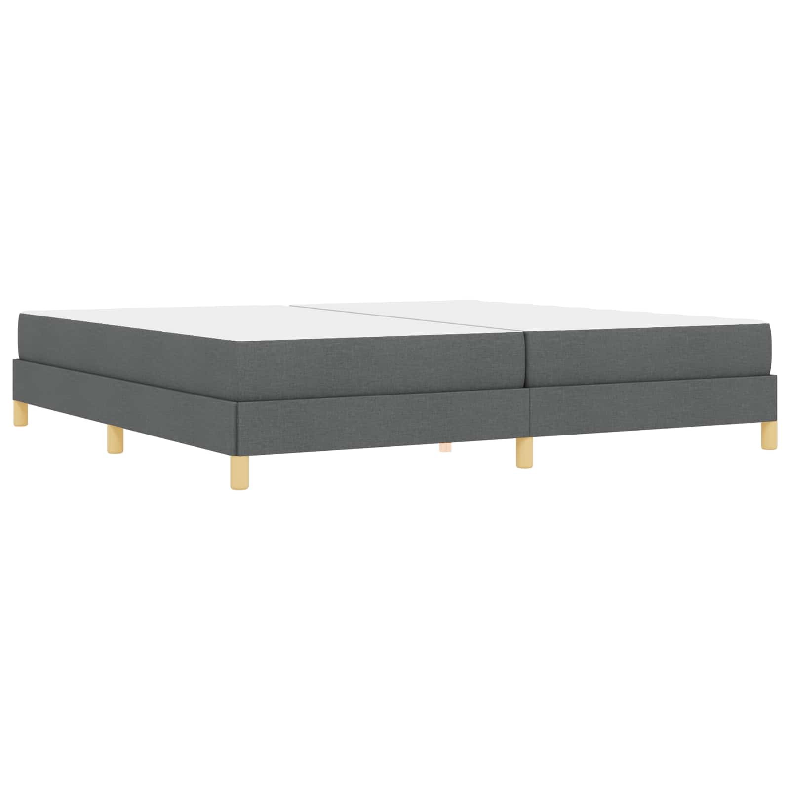 Lit à ressorts avec matelas Gris foncé 200 x 200 cm tissu - XIOS