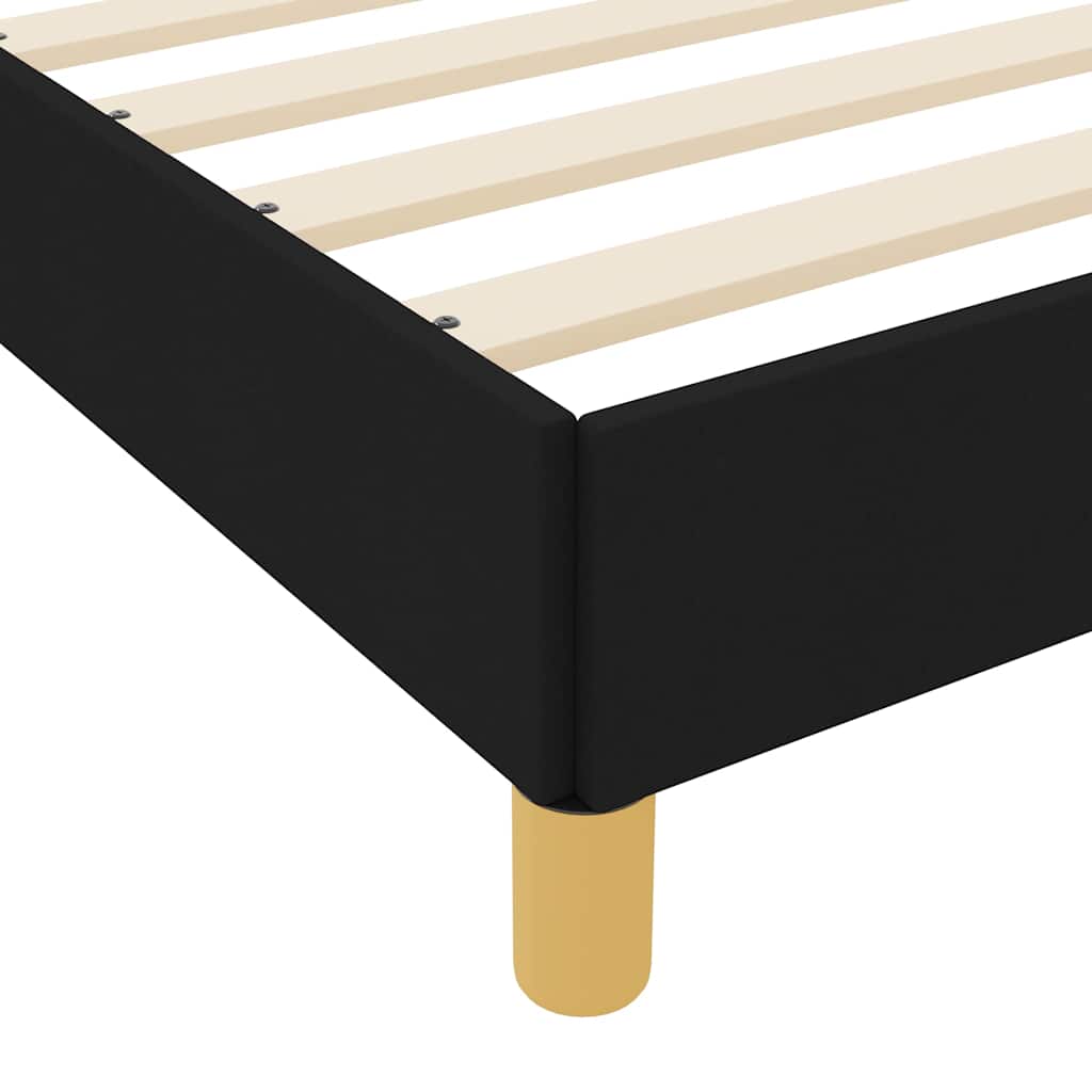 Lit à ressorts avec matelas Noir 200 x 200 cm tissu - XIOS