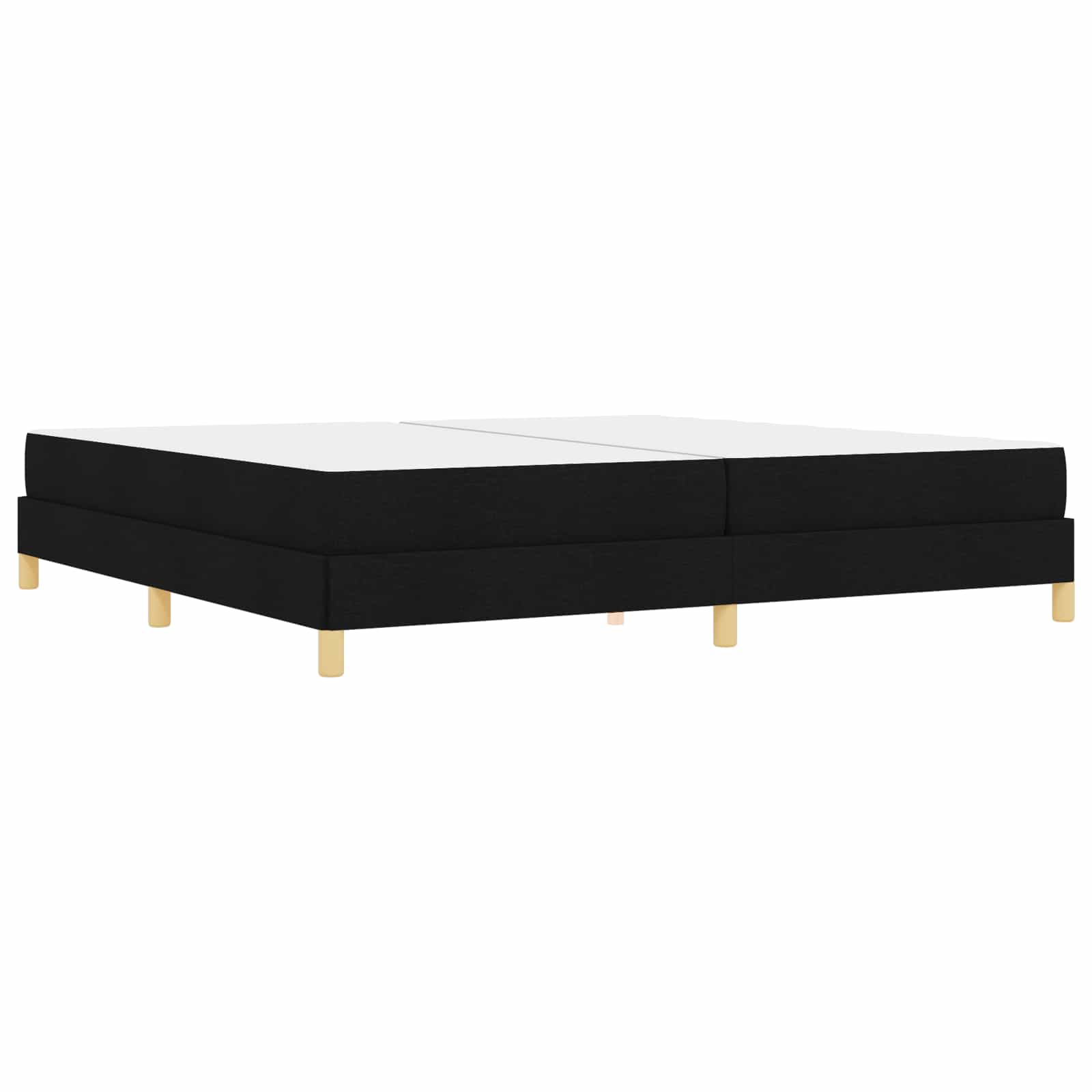 Lit à ressorts avec matelas Noir 200 x 200 cm tissu - XIOS