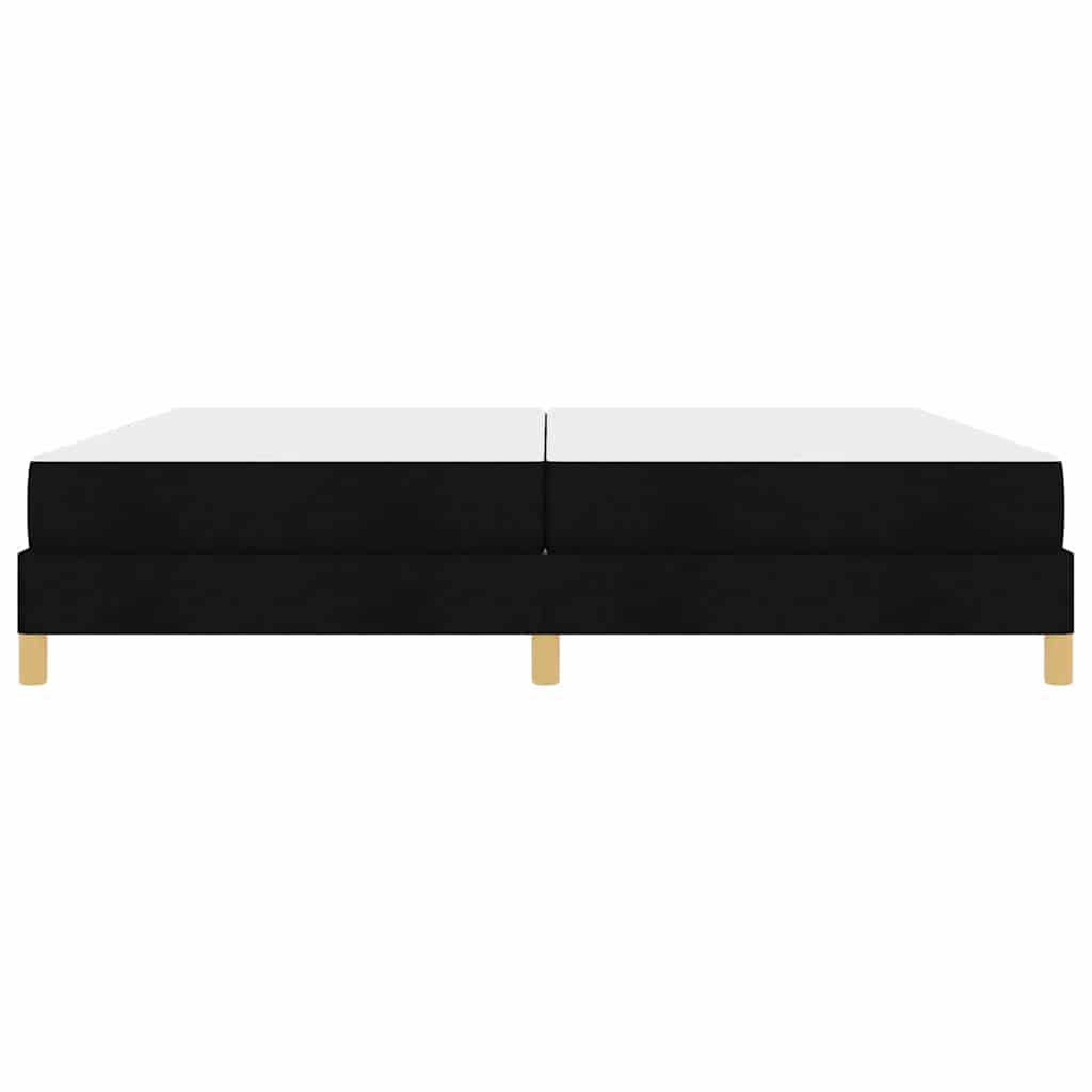 Lit à ressorts avec matelas Noir 200 x 200 cm tissu - XIOS