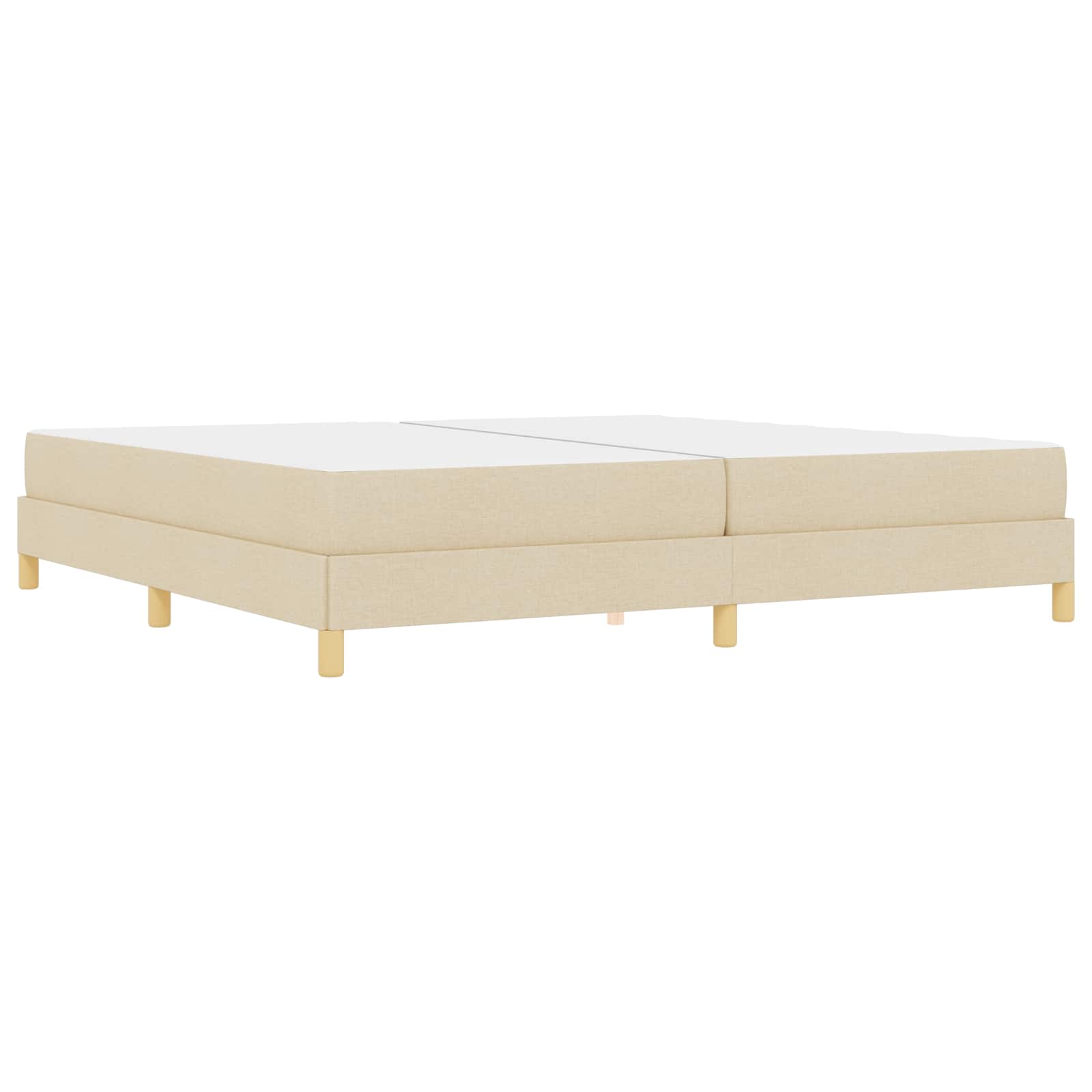 Lit à ressorts avec matelas Crème 200 x 200 cm tissu - XIOS