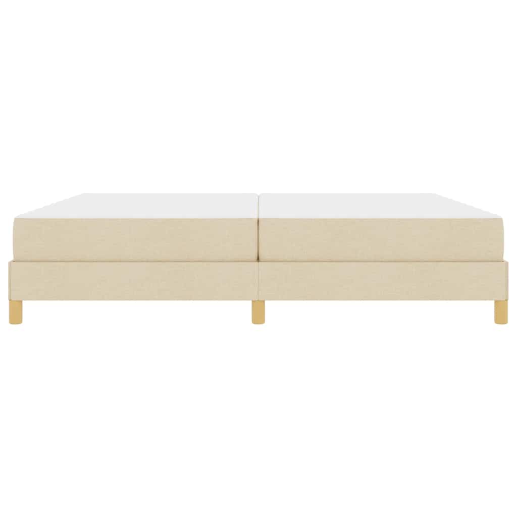 Lit à ressorts avec matelas Crème 200 x 200 cm tissu - XIOS