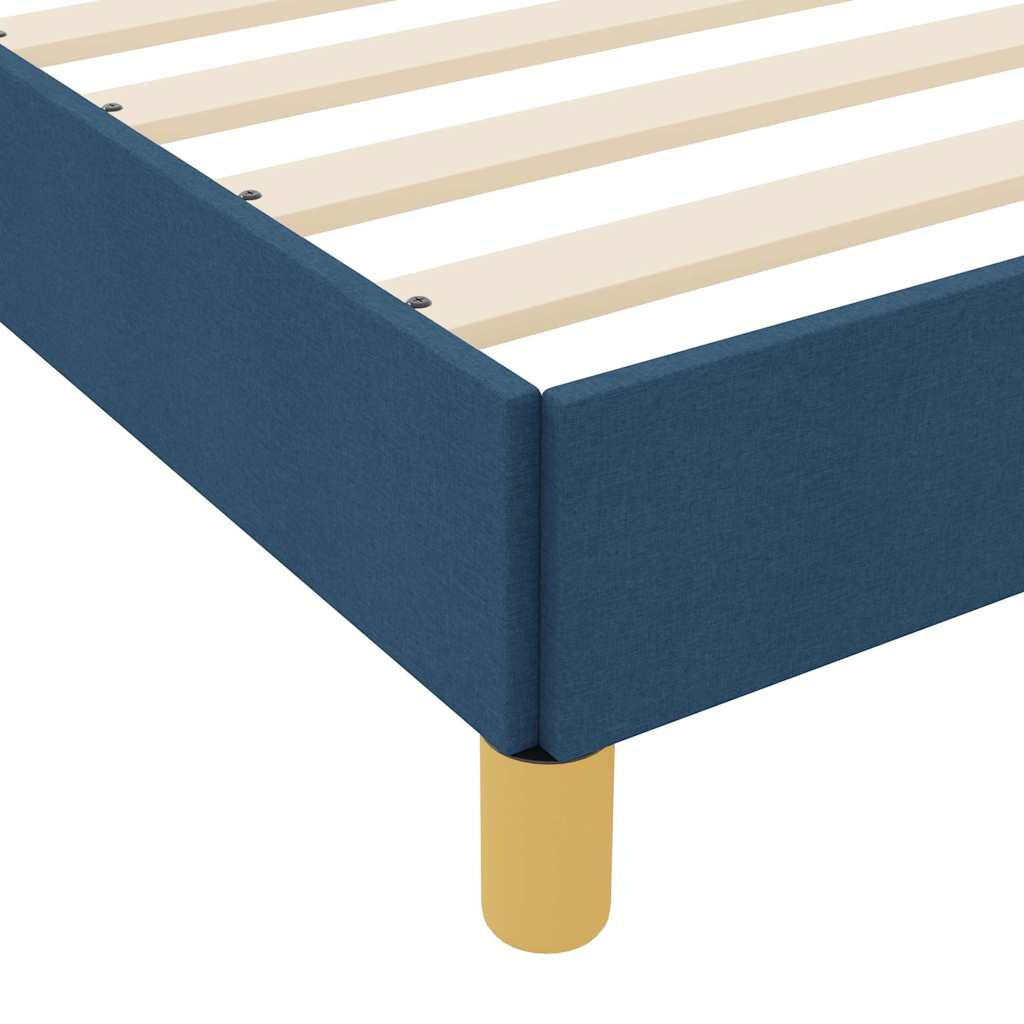 Lit à ressorts avec matelas Bleu 200 x 200 cm tissu - XIOS