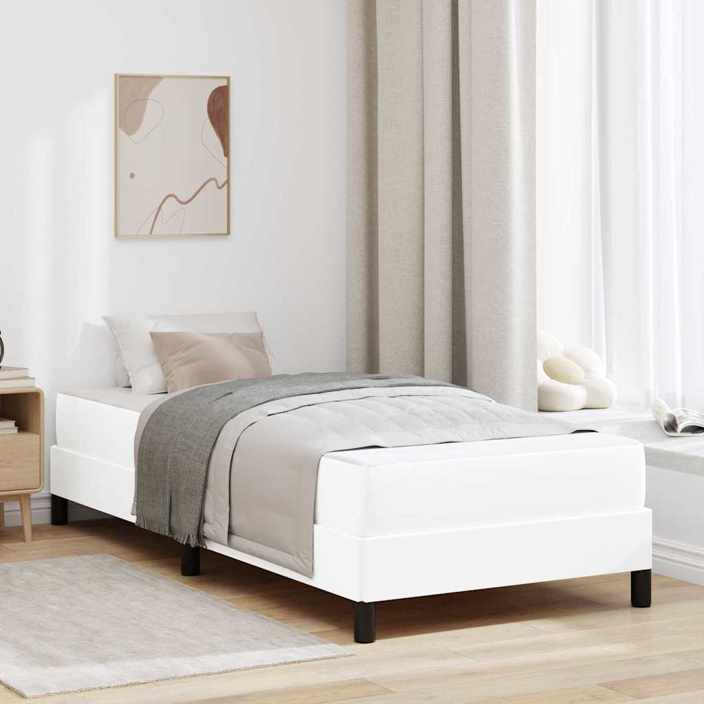Cadre de lit avec matelas Blanc pur 80 x 200 cm tissu - XIOS