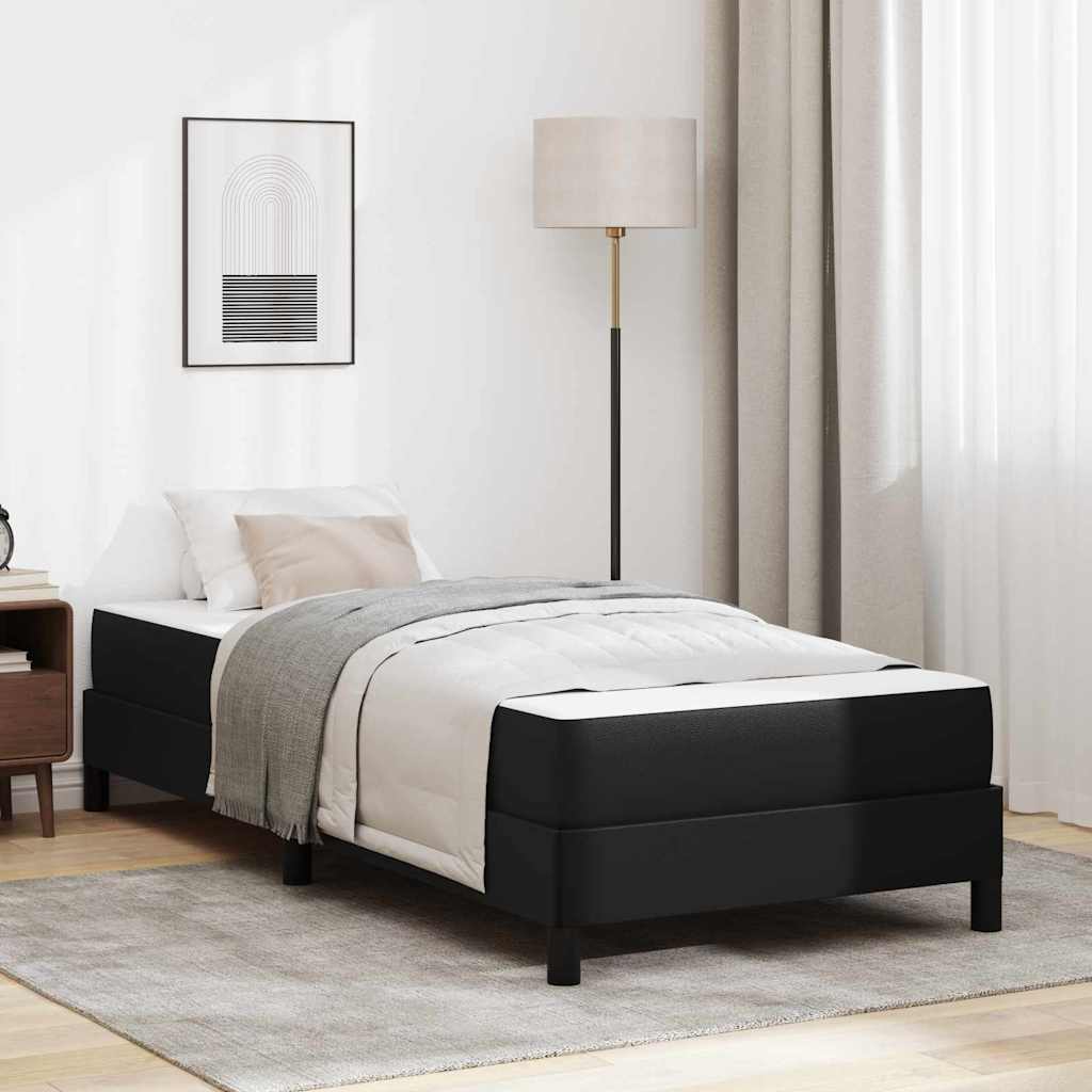 Cadre de lit avec matelas Noir 90 x 190 cm tissu - XIOS