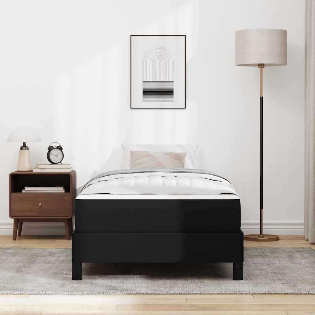Cadre de lit avec matelas Noir 90 x 190 cm tissu - XIOS