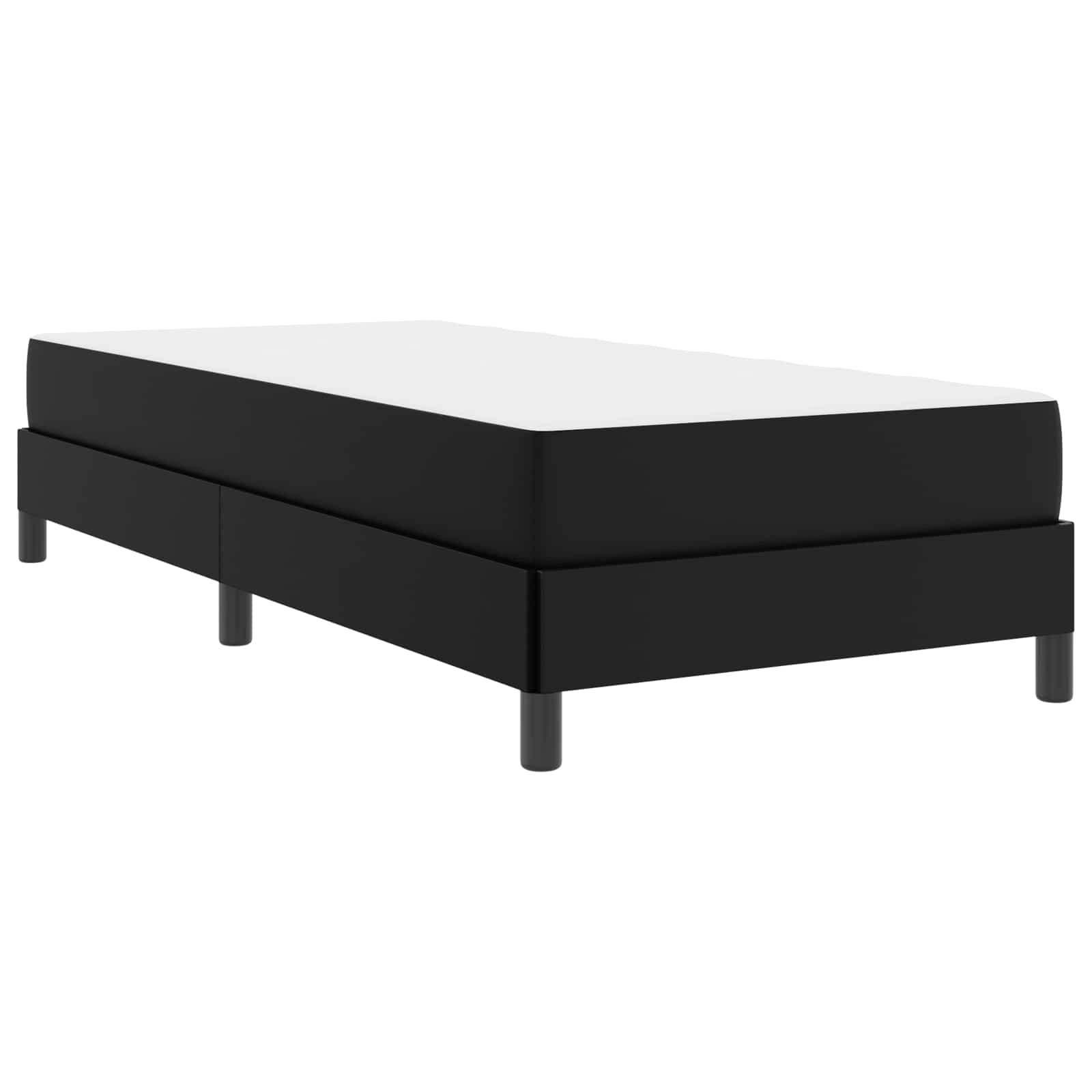 Cadre de lit avec matelas Noir 90 x 190 cm tissu - XIOS