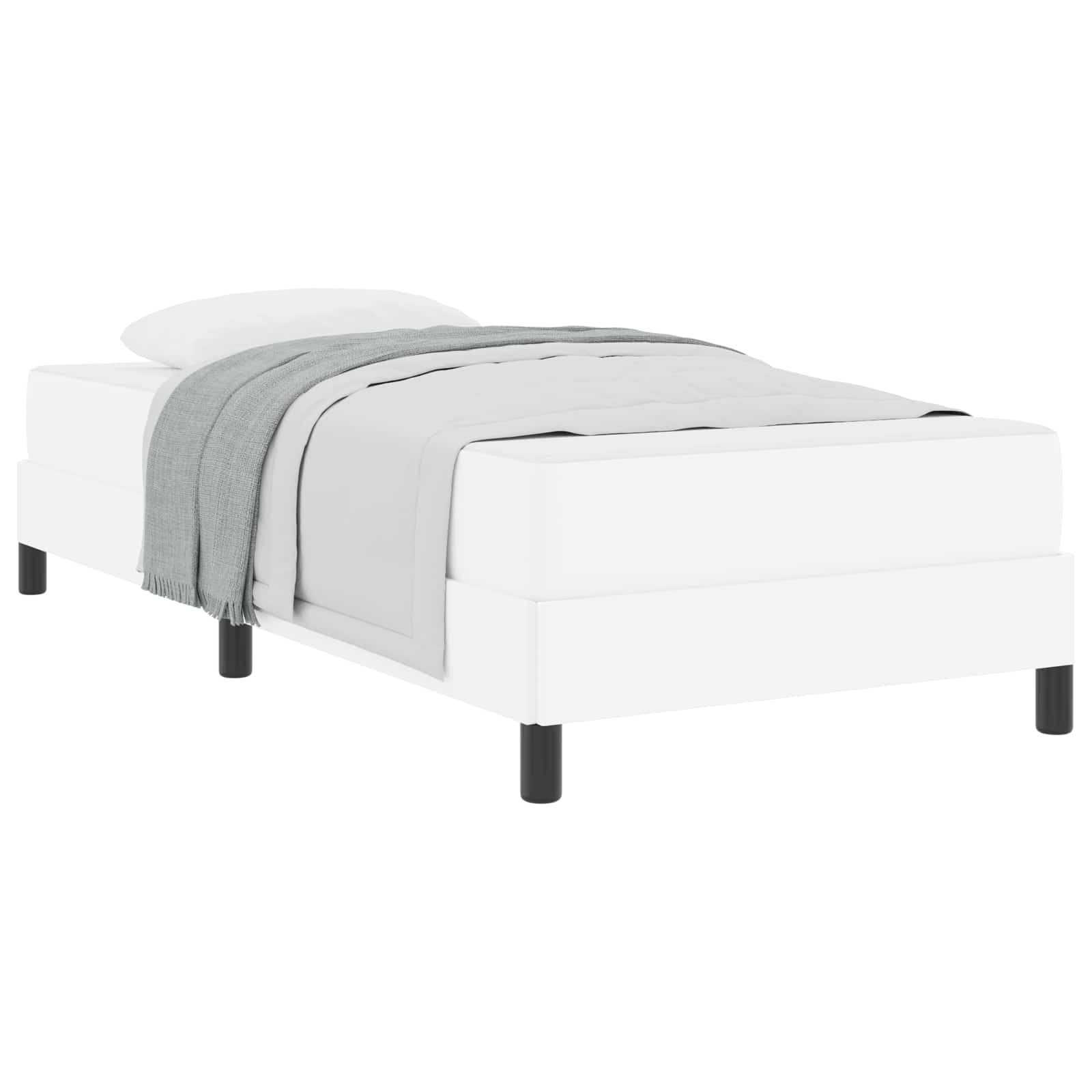 Cadre de lit avec matelas Blanc pur 90 x 190 cm tissu - XIOS