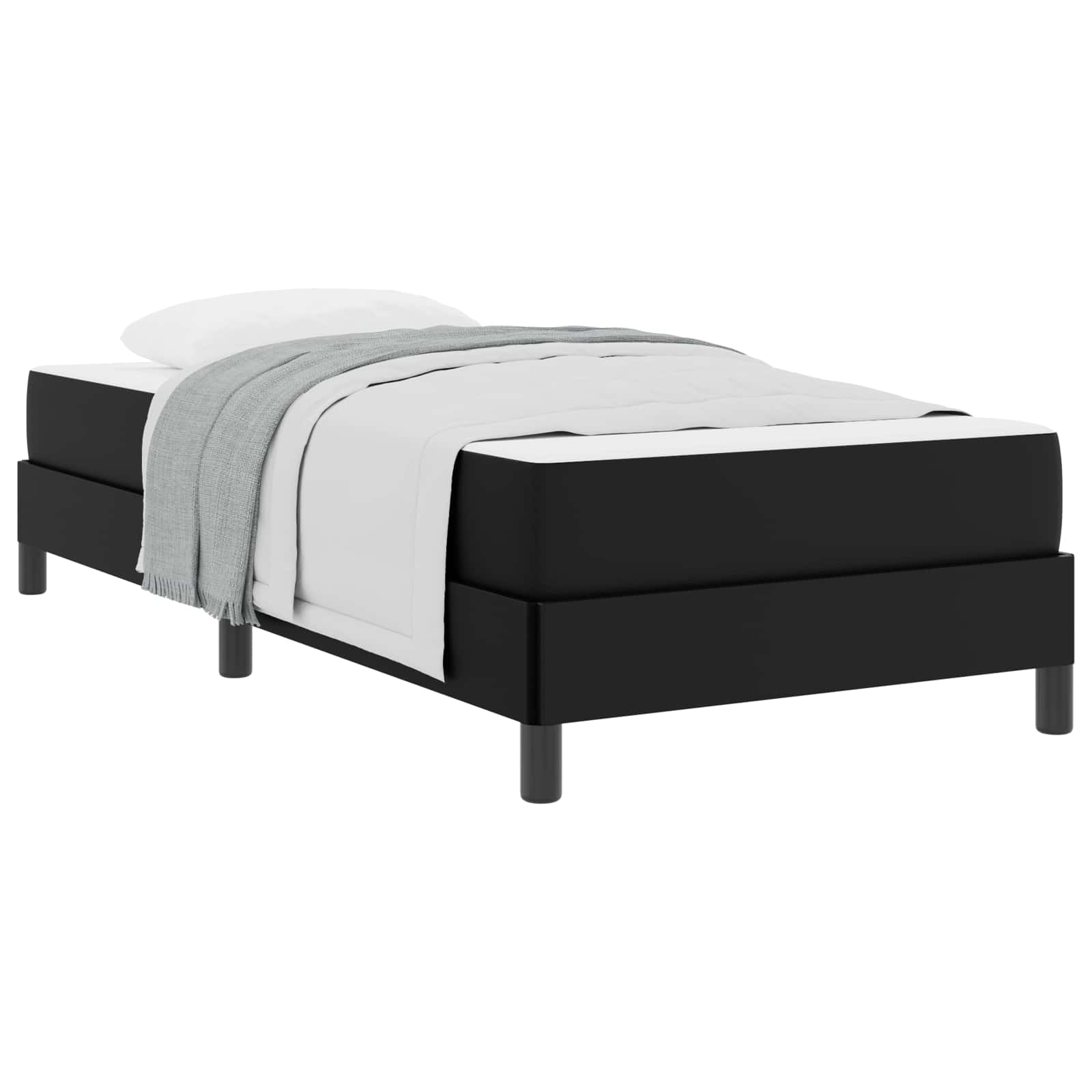 Cadre de lit avec matelas Noir 100 x 200 cm tissu - XIOS