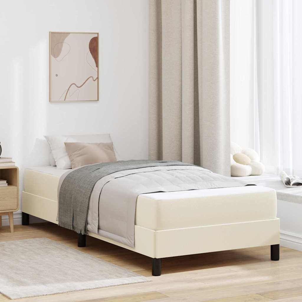 Cadre de lit avec matelas Crème 100 x 200 cm tissu - XIOS