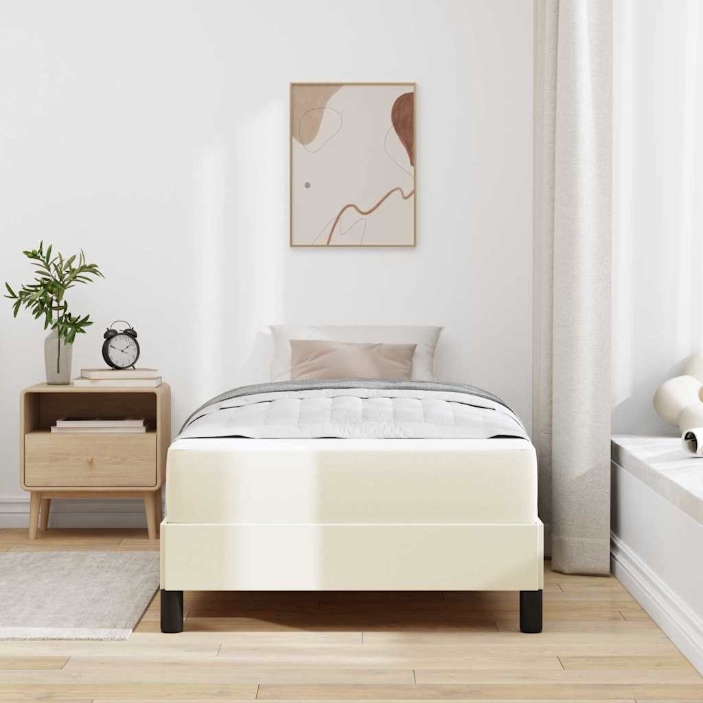 Cadre de lit avec matelas Crème 100 x 200 cm tissu - XIOS