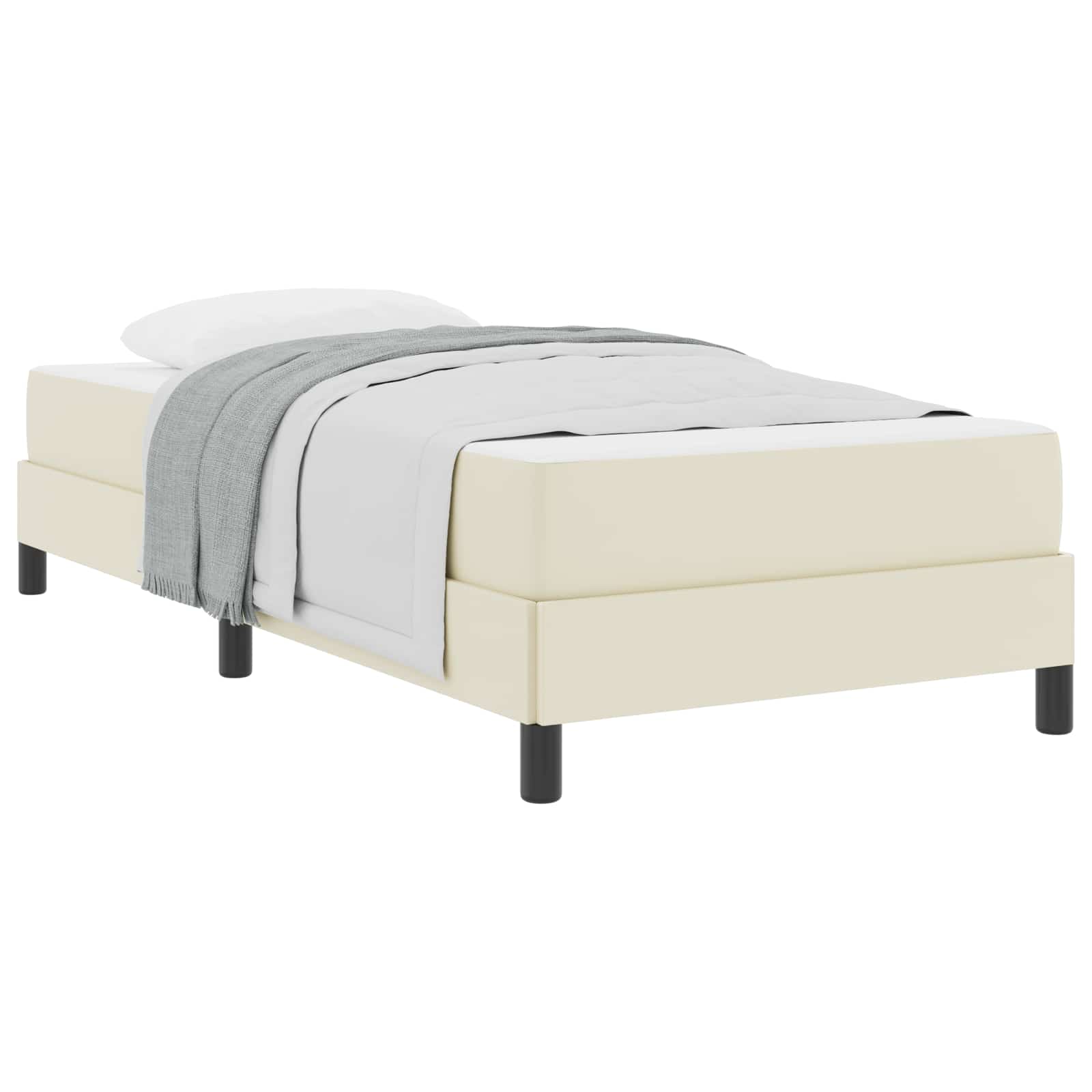 Cadre de lit avec matelas Crème 100 x 200 cm tissu - XIOS