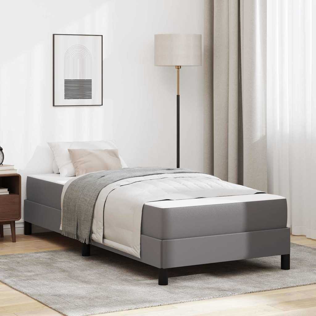 Cadre de lit avec matelas Gris 100 x 200 cm tissu - XIOS