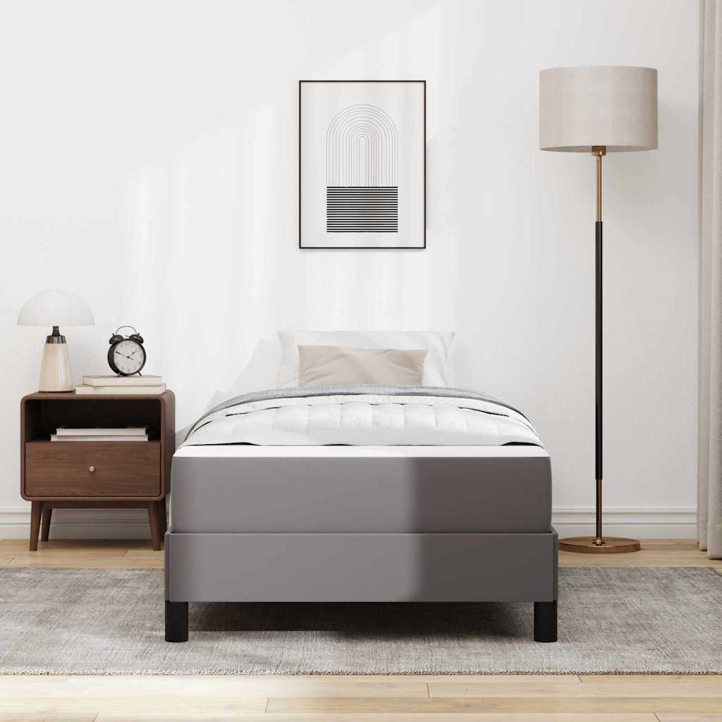 Cadre de lit avec matelas Gris 100 x 200 cm tissu - XIOS