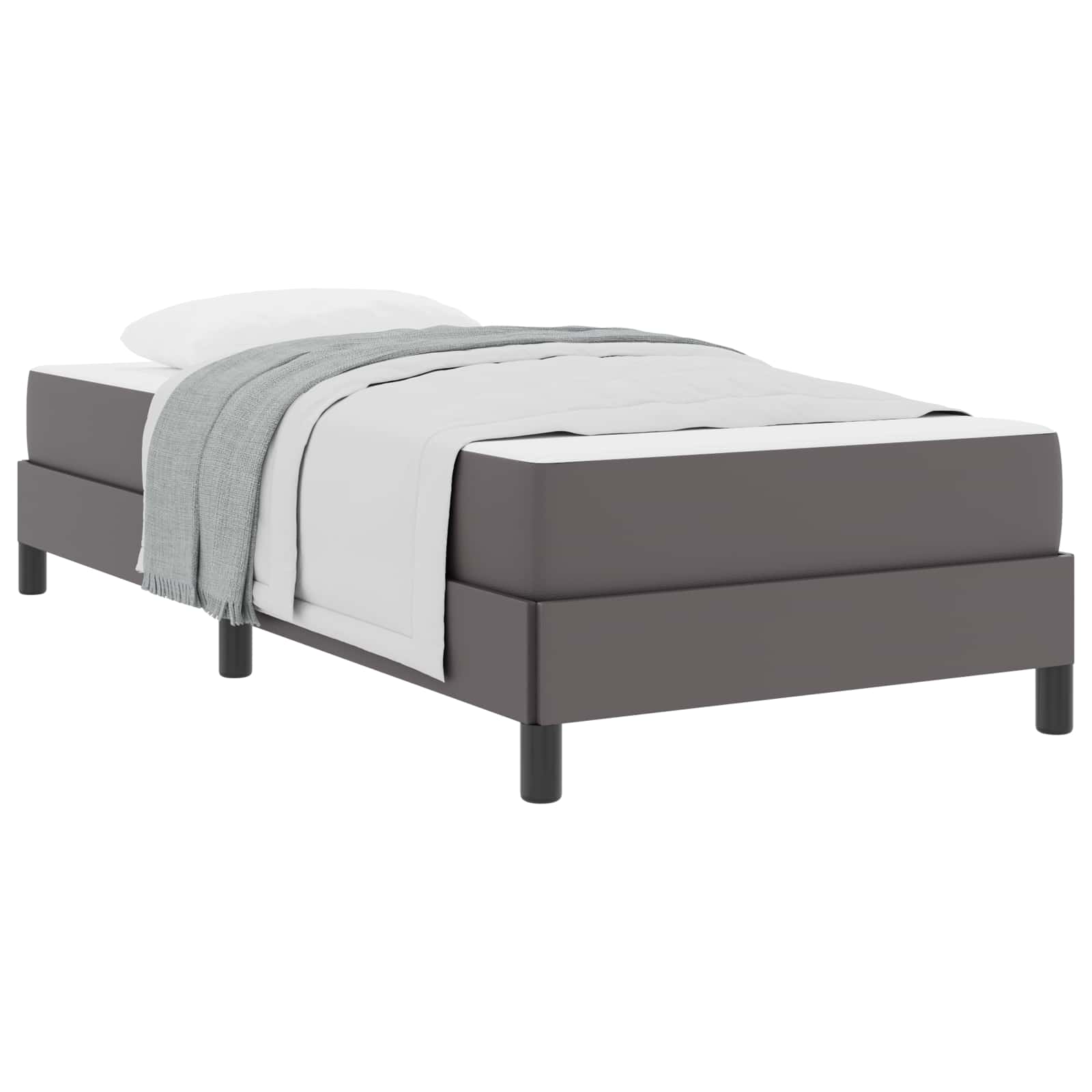 Cadre de lit avec matelas Gris 100 x 200 cm tissu - XIOS