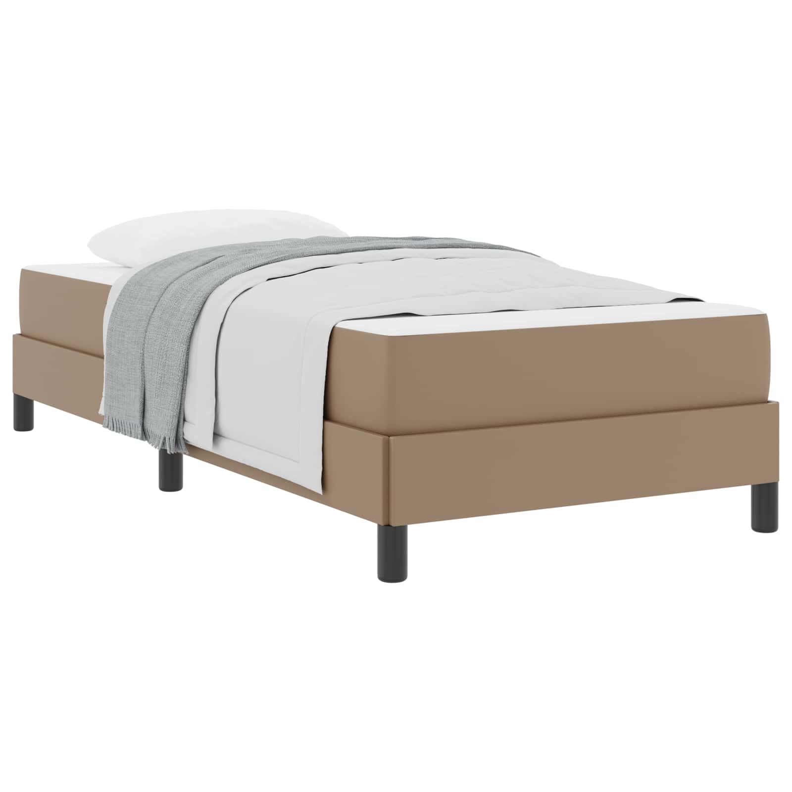 Cadre de lit avec matelas Cappuccino 100 x 200 cm tissu - XIOS