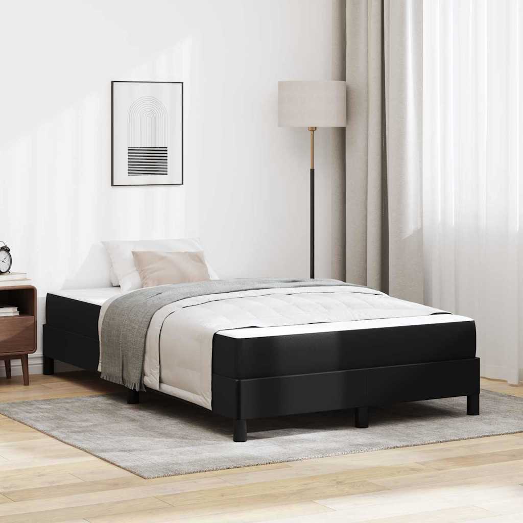 Cadre de lit avec matelas Noir 120 x 190 cm tissu - XIOS