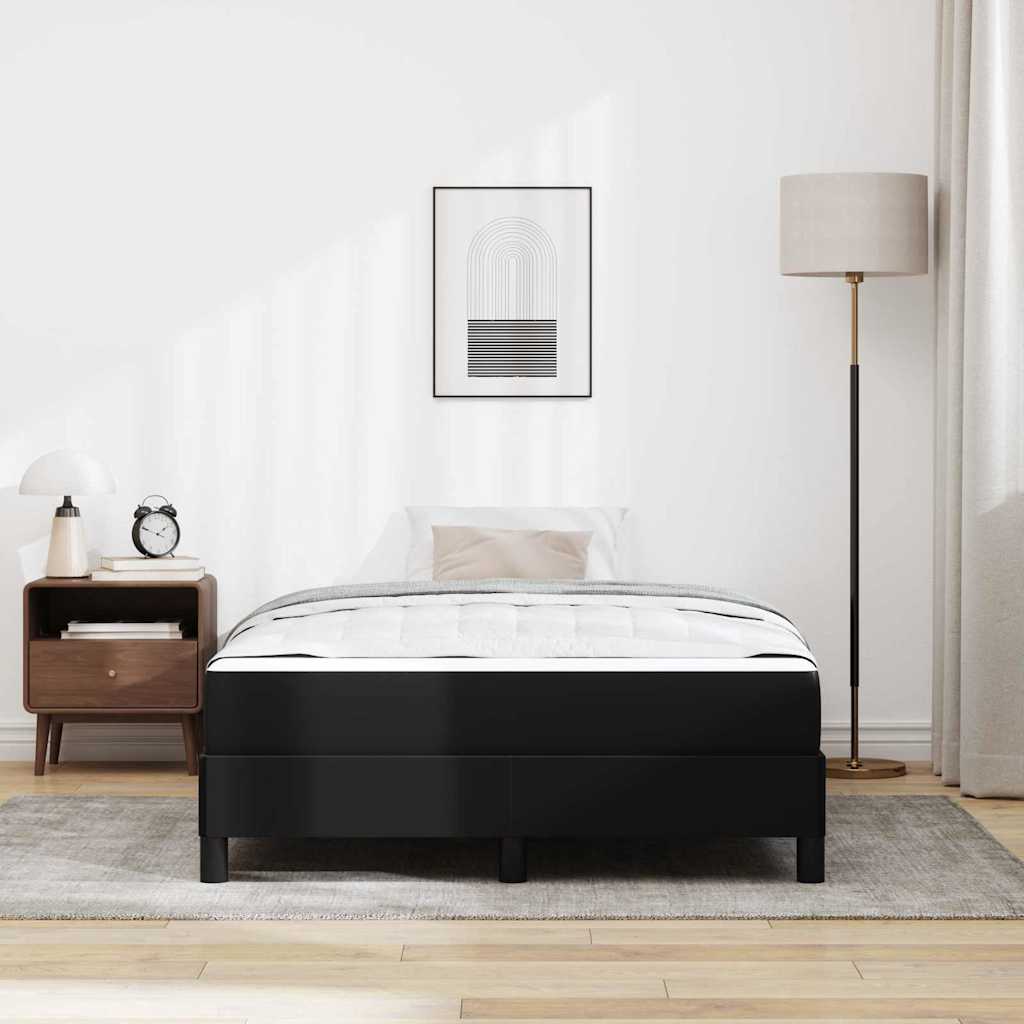 Cadre de lit avec matelas Noir 120 x 190 cm tissu - XIOS