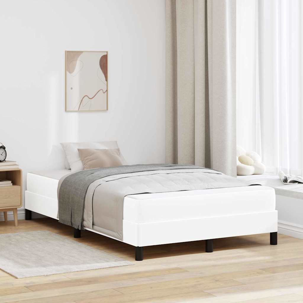 Cadre de lit avec matelas Blanc pur 120 x 190 cm tissu - XIOS