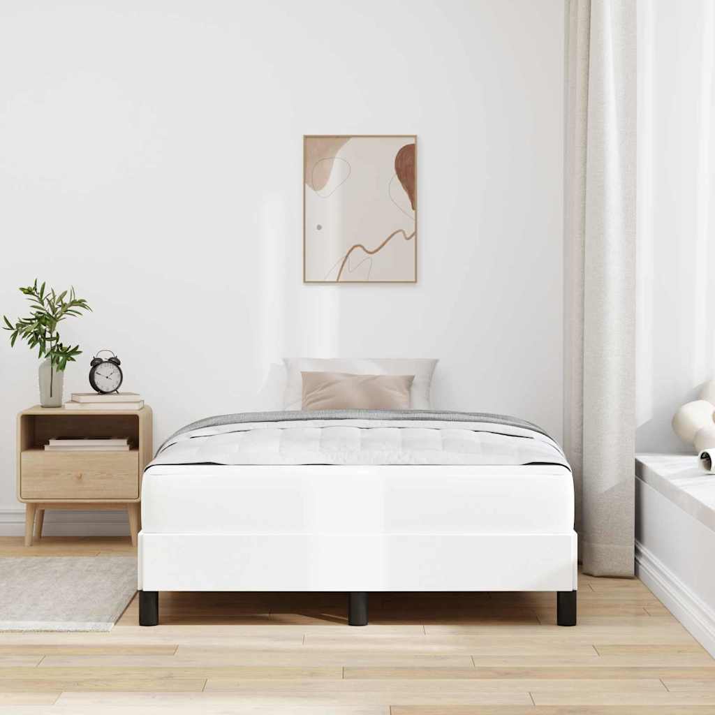 Cadre de lit avec matelas Blanc pur 120 x 190 cm tissu - XIOS