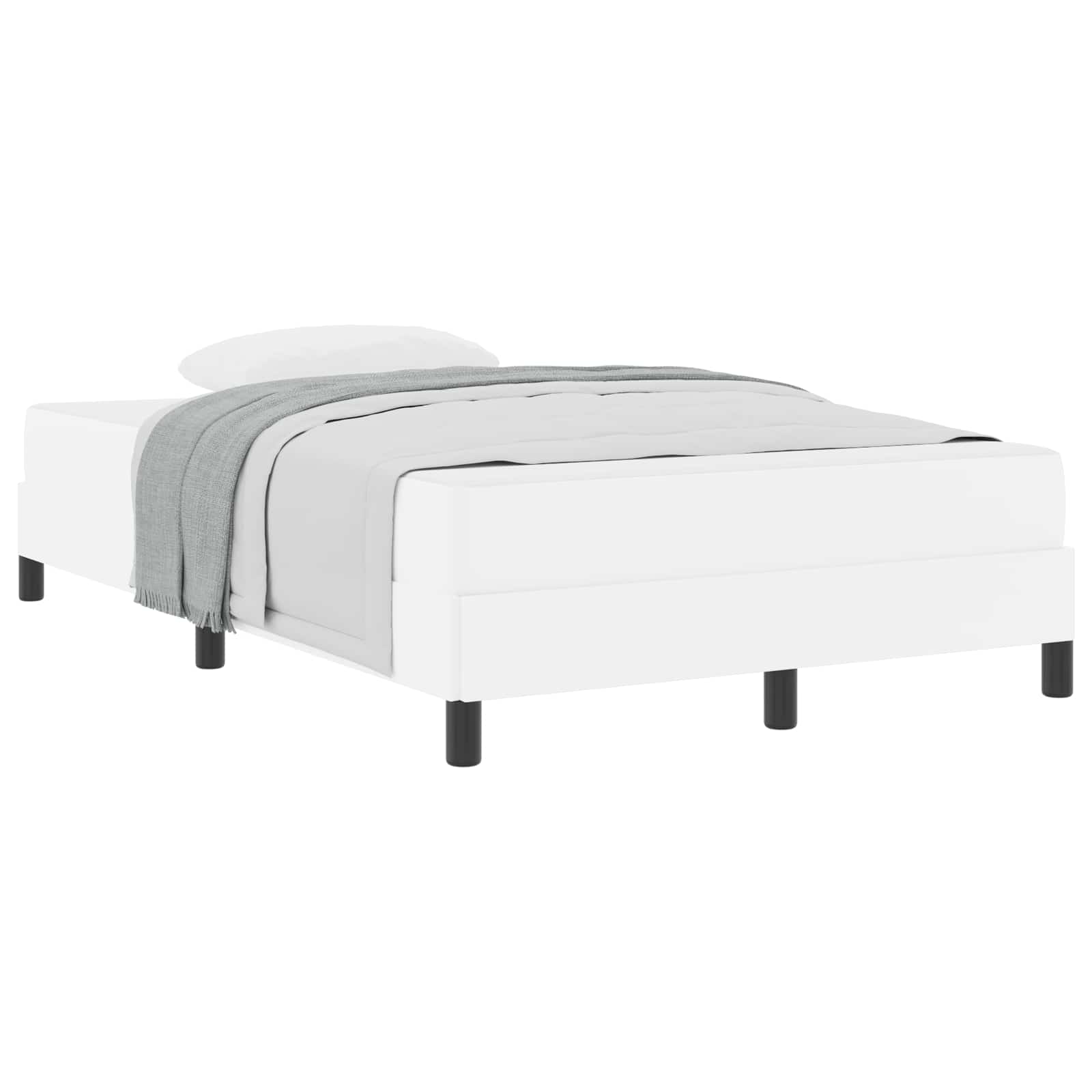 Cadre de lit avec matelas Blanc pur 120 x 190 cm tissu - XIOS
