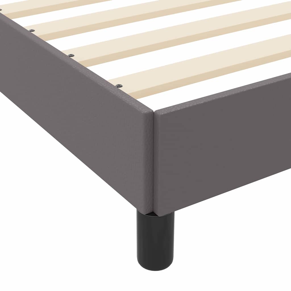 Lit avec matelas Gris 120 x 190 cm Faux cuir - XIOS