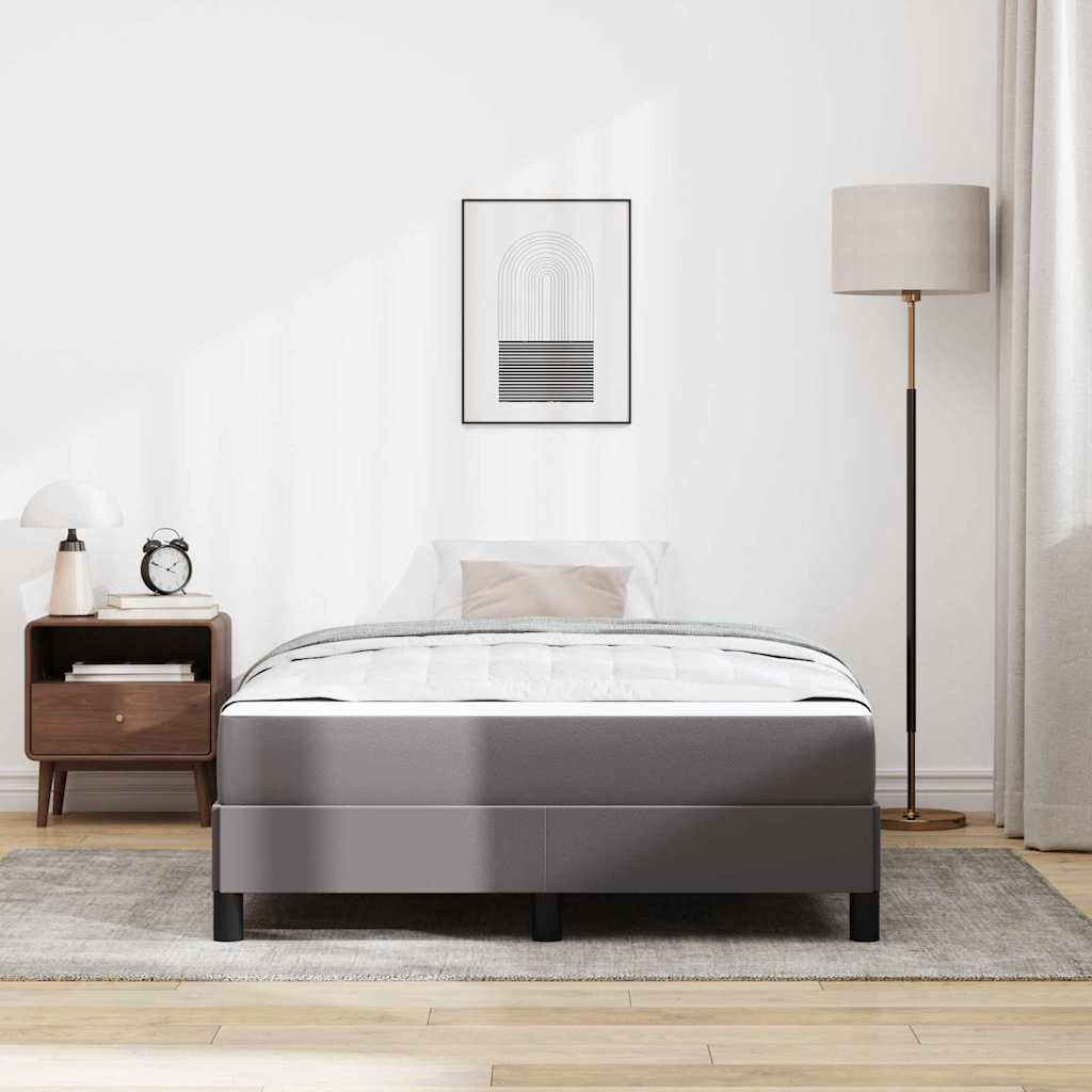 Cadre de lit avec matelas Gris 120 x 190 cm tissu - XIOS