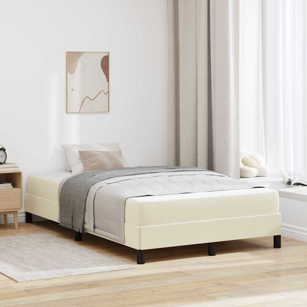 Cadre de lit avec matelas Crème 120 x 200 cm tissu - XIOS