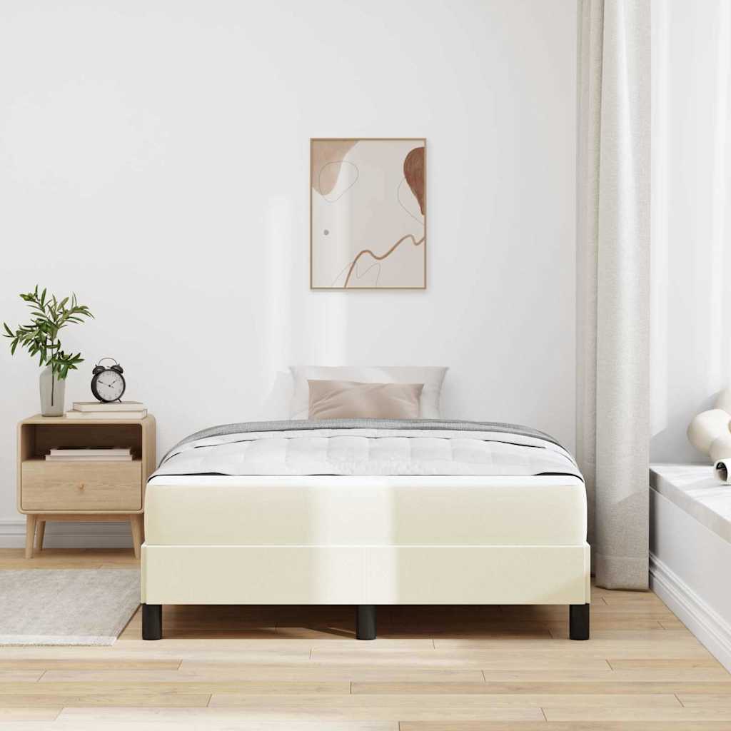 Cadre de lit avec matelas Crème 120 x 200 cm tissu - XIOS