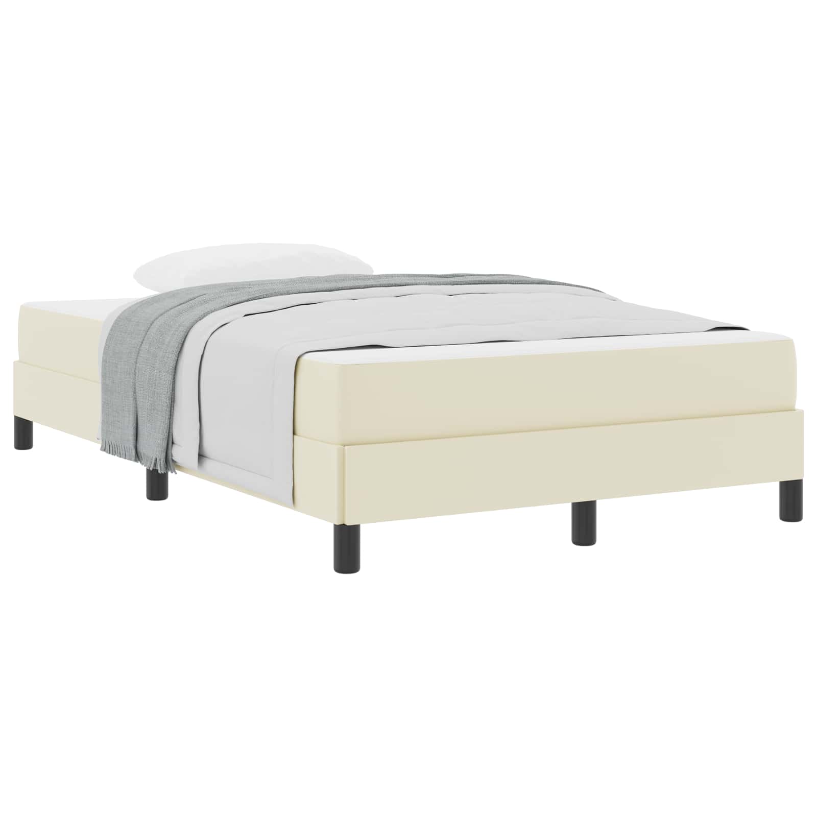 Cadre de lit avec matelas Crème 120 x 200 cm tissu - XIOS