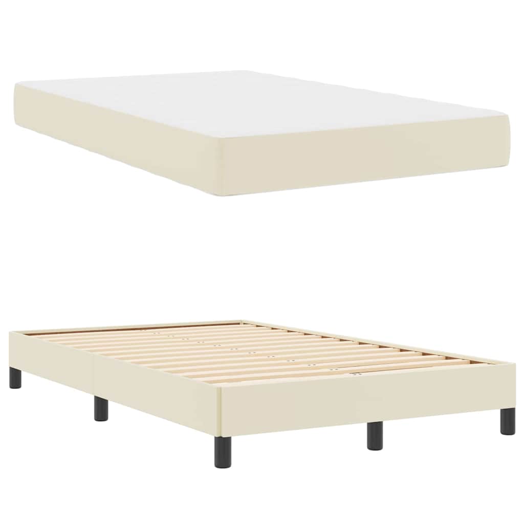 Cadre de lit avec matelas Crème 120 x 200 cm tissu - XIOS