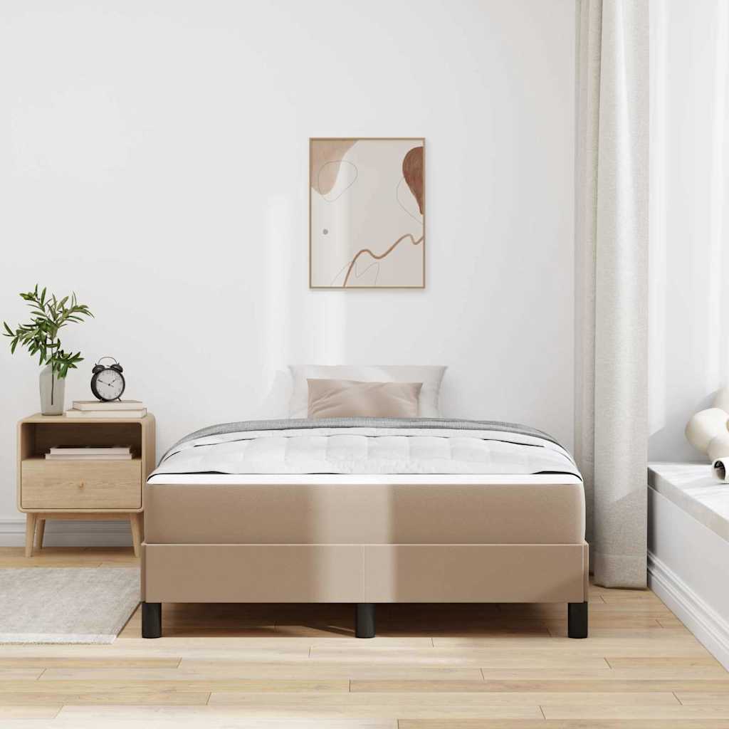 Cadre de lit avec matelas Cappuccino 120 x 200 cm tissu - XIOS
